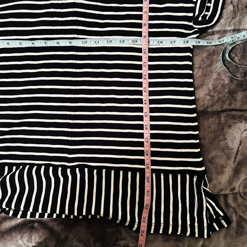 Soft Surrounding Bali Breeze Stripped Tee Black & White V Neck Resort Wear XS - Picture 8 of 9